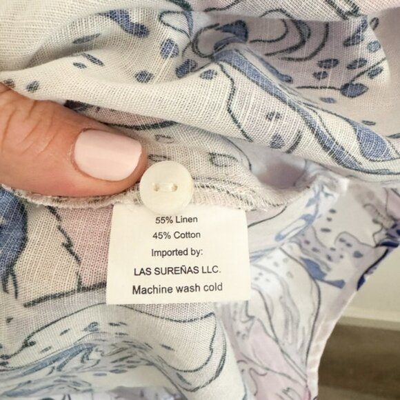 NEW Las Surenas Purple Amor Linen Shirt Dress XS - Picture 7 of 9